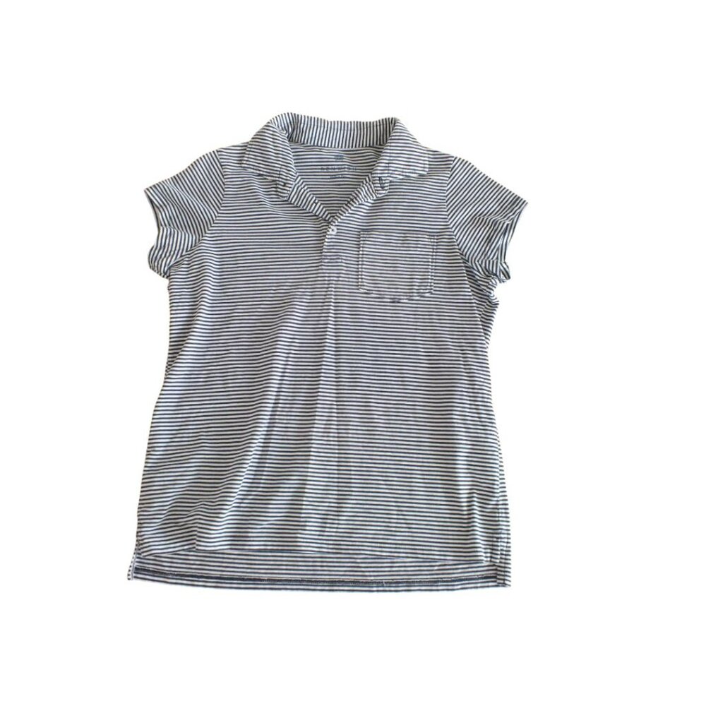 RENWICK NAVY STRIPED POLO SOFT COTTON MADE IN PERU XS